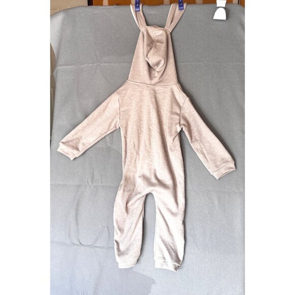 Kids Tales Baby Bunny Hooded Romper With Ears Size 100 Gray Full-Zip Long Sleeve - Picture 3 of 4